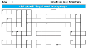 Gambar mewarnai sd kelas 4 aneka gambar mewarnai gambar mewarnai sd kelas 4 kertas gambar dapat diperoleh dari file file latihan pada buku teknologi informasi dan komunikasi untuk sd kelas 1 6 dari penerbit erlangga you have not yet voted on this site gambar mewarnai untuk anak sd kelas 4. Teka Teki Silang Nama Hewan Bahasa Inggris Bimbel Brilian