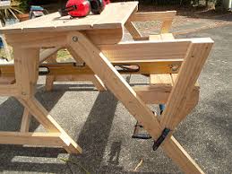 How To Make A Compact Folding Picnic Table Buildeazy Picnic Table Folding Picnic Table Wooden Picnic Tables