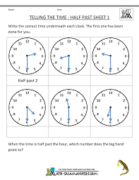 Telling Time Worksheets O Clock And Half Past Time Worksheets Telling Time Worksheets 1st Grade Math Worksheets