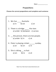 Free english grammar resources online. Grade 3 Prepositions Worksheet 4 Kidschoolz