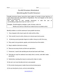 Parallelism in grammar is defined as two or more phrases or clauses in a sentence that have the same grammatical structure. Englishlinx Com Parallel Structure Worksheets