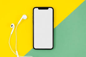 Top View Smartphone Template Over Workspace Phone Template Graphic Design Advertising Graphic Design Background Templates