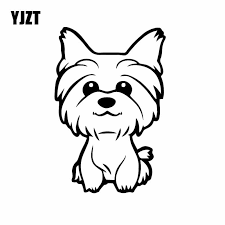 Yjzt 10 8x16cm Yorkie Yorkshire Terrier Doggy Decal Cute Fun Dog Car Window Vinyl Car Sticker Black Silver C24 1633 Shop The Nation In 2020 Puppy Coloring Pages Dog Line Drawing Dog Drawing