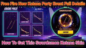 Katana is a melee weapon weapon type in garena free fire. New Katana Party Event Full Details How To This Swordsmon Katana Skin Garena Free Fire Tgs Youtube