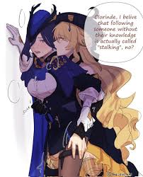 the eviltom, genshin impact, clorinde (genshin impact), navia (genshin  impact), 2girls - Anime R34