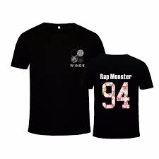 Rap Monster 94 Leader Bts Bangtan Boys Wings Album Kpop Black T Shirt Rap Monster 94 Leader Bts Bangtan Boys Wings Shirts Bts Clothing Korean Fashion