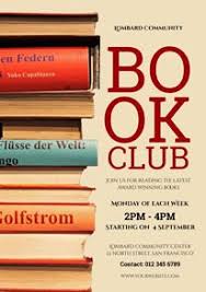 Brown Book Club Recruitment Flyer Design Invitation Wording Club Poster Online Book Club