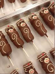 What The Monkey Pops For My Sister S Baby Shower Were Supposed To Look Like Monkey Birthday Parties Monkey Baby Shower Baby Shower Monkey Theme