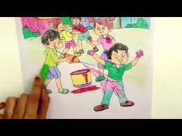 Coloring Children Playing Holi Happy Holi Kids Coloring Pages For Kids Learning Colors Kids Youtube Coloring For Kids Holi Drawing Kids Playing