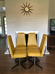 Mid Century Chromcraft Swivel Chairs Grab Handles Vintage Mustard Yellow Dining Chairs Chrome Wood Base By Yesterdayfounddotcom On Etsy Thiết Kế