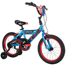 Image information image title : Amazon Com Huffy Marvel Spider Man Kid Bike Quick Connect Assembly Web Plaque Training Wheels 16 Blue Sports Outdoors