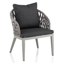Kettler Sunny Diningsessel Aluminium Rope Gartensessel Sessel Anthrazit Grau