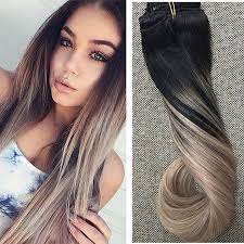 1b Fading To 18 Ash Blonde Clip Hair 10pcs Remy Human Hair Extensions Human Hair Extensions Tape In Hair Extensions