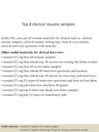 clerical resume sample templatedose.com