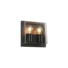 When using exterior wall lights, create a balanced look by choosing outdoor sconces proportionally sized to your door. Lg77839 Abb Outdoor Wall Lamp 2 Light Anthracite Clear Pc