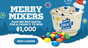 Send A Free Culver S Mini Concrete Mixer Coupon To A Friend Frozen Custard Mixers Secret Santa