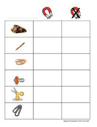 Magnet Worksheet Pre K K 1 Kindergarten Worksheets Magnets Science For Kids
