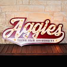 Texas A M 3d Lit Script Sign Iron Work Metal Working Aggies