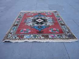 kare hali el dokuma vintic bohem yun hali 75 x 75 cm hediyelik dekoratif retro kirsehir yun hali yun hali hali bohem kilim