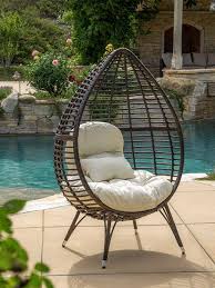 Dermot Multibrown Wicker Lounge Teardrop Chair Lounge Chair Outdoor Wicker Lounge Chair Patio Lounge Chairs