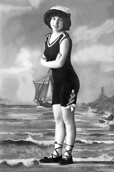 A day at the ocean in the 1920s
