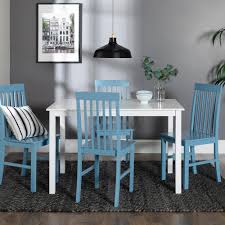 Once you've found the perfect affordable dining room furniture from the roomplace, you can guarantee that guests will certainly want to come back for seconds! Walker Edison Furniture Company 5 Piece Modern Dining Set White Powder Blue Hdw485pcpb The Home Depot