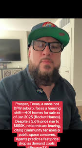 Prosper, Texas, a once-hot DFW suburb, faces a housing shift—401 homes for  sale as of Jan 2025 (Rocket Homes). Despite a 5.6% price rise to $850K,  residents are leaving, citing community tensions & ...