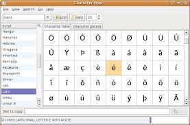 Image result for gnome character map