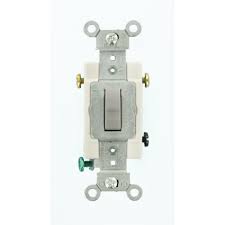 Leviton 15 Amp Commercial Grade 3 Way Toggle Switch Gray Cs315 2gy The Home Depot In 2020 Leviton Toggle Switch Three Way Switch