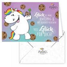 Hier finden sie briefe zu 1. Pummel Friends Grusskarte Pummeleinhorn Viel Gluck Pummeleinhorn
