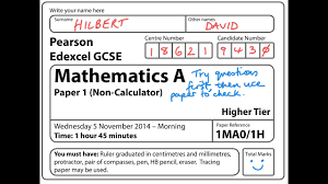 Gcse Maths Edexcel November 2014 Non Calculator Full Paper Youtube