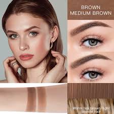 Eyebrow Stamp Stencil Kit: 2 Colors Brow Trio Set with Stencils, Brush,  Razor