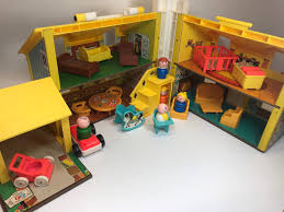 Fisher Price Family House Little People Furniture Yellow Etsy In 2020 Vintage Fisher Price Toys Red Furniture Retro Toys
