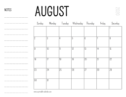 This digital version can be used to create an outline or a collage to frame important events in any way you want. August 2020 Printable Calendar