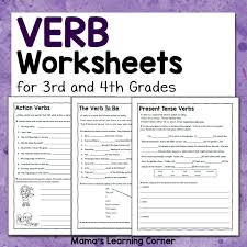 We have prepared a list of worksheets based on action verbs for 3rd grade. Verb Worksheets For 3rd And 4th Grades Mamas Learning Corner
