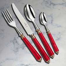 Seville Flatware With Ruby Red Handle And Rosegold Finish Flatware Rubis Rosegold Luxury Ruby Rubis Atelier D Art Couvert
