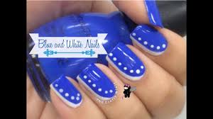 Embossed nails are my personal favorite, so i've included a few in this article. Easy Beginner Blue White Nail Art By The Crafty Ninja Youtube