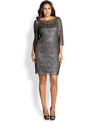 Kay Unger Salon Z Plus Size Embellished Cocktail Dress Saks Com Embellished Cocktail Dress Plus Dresses Plus Size Dresses