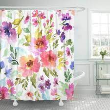 Ksadk Watercolor Floral Pattern With Purple And Pink Bouquet On White Meadow Flowers Shower Curtain 66x72 Inch Walmart Com In 2021 Flower Shower Curtain Flower Shower Floral Shower Curtains