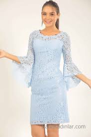 2019 Bebe Mavisi Elbise Modelleri Kisa Yuvarlak Yaka Uzun Ispanyol Kol Dantel Bebe Dantel Elbise Ispanyol Kis Vestidos Estilosos Vestidos Belos Vestidos