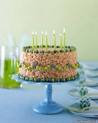 Birthday Decorated Rice Krispie Treats Birthday Cakes Martha Stewart Food Birthday Cake Kids Rice Crispy Cake Kids Cake