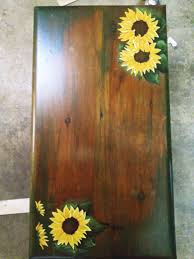 Sunflower Table Painted Furniture Sunflower Painting Upcycled Furniture