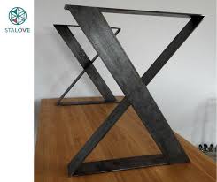 Pieds Metalliques De La Table A Manger Lot De 2 Pieds De Table En Acier X Forme Plates Pieds De Bureau Industrielle Pieds De Table Industriel A Partir De B Table En