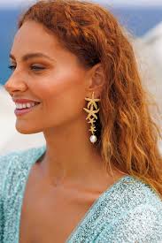 Caroline Svedbom 101664116801 Falling Star Pearl Gold Earrings