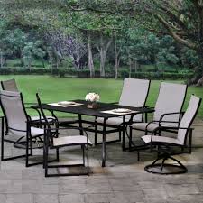 Hampton Bay Belleville 7 Piece Padded Sling Outdoor Dining Set Patio Dining Set Patio Dining Outdoor Garden Furniture