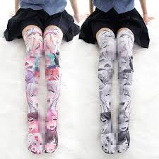 Maybe you would like to learn more about one of these? Kawaii Lolita Strumpfhosen Druck Strumpfe Anime 18 Cartoon Manga Lolita Socken Nette Cosplay Oberschenkel Hoch Uber Knie Strumpf Zubehor Costume Accessories Aliexpress