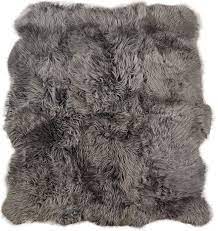 Faux lammfell schaffell teppich 60 x 90 cm lammfellimitat teppich longhair fell optik nachahmung wolle bettvorleger sofa matte (grau) 19,47 €. Oko Lammfell Teppich Grau Gefarbt 210 X 170 Cm Kuhfelle Online
