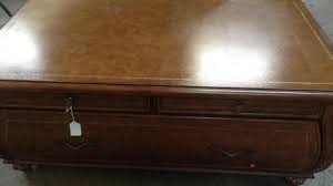 Antique weiman mahogany leather top step back 2 drawer end table. Sold Price Vintage Leather Top Coffee Table W Drawers Invalid Date Mst
