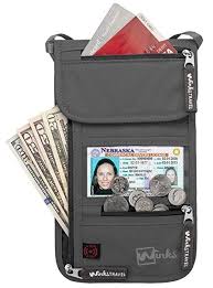 Rfid Travel Neck Pouch Passport Holder Premium Waterproof Neck Wallet Stash Neck Wallet Leather Travel Wallet Travel Wallets