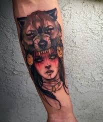 Maybe you would like to learn more about one of these? 40 Neo Traditional Wolf Tattoo Ideas For Men Wild Designs Wolf Girl Tattoos Cool Tattoos Trendy Tattoos